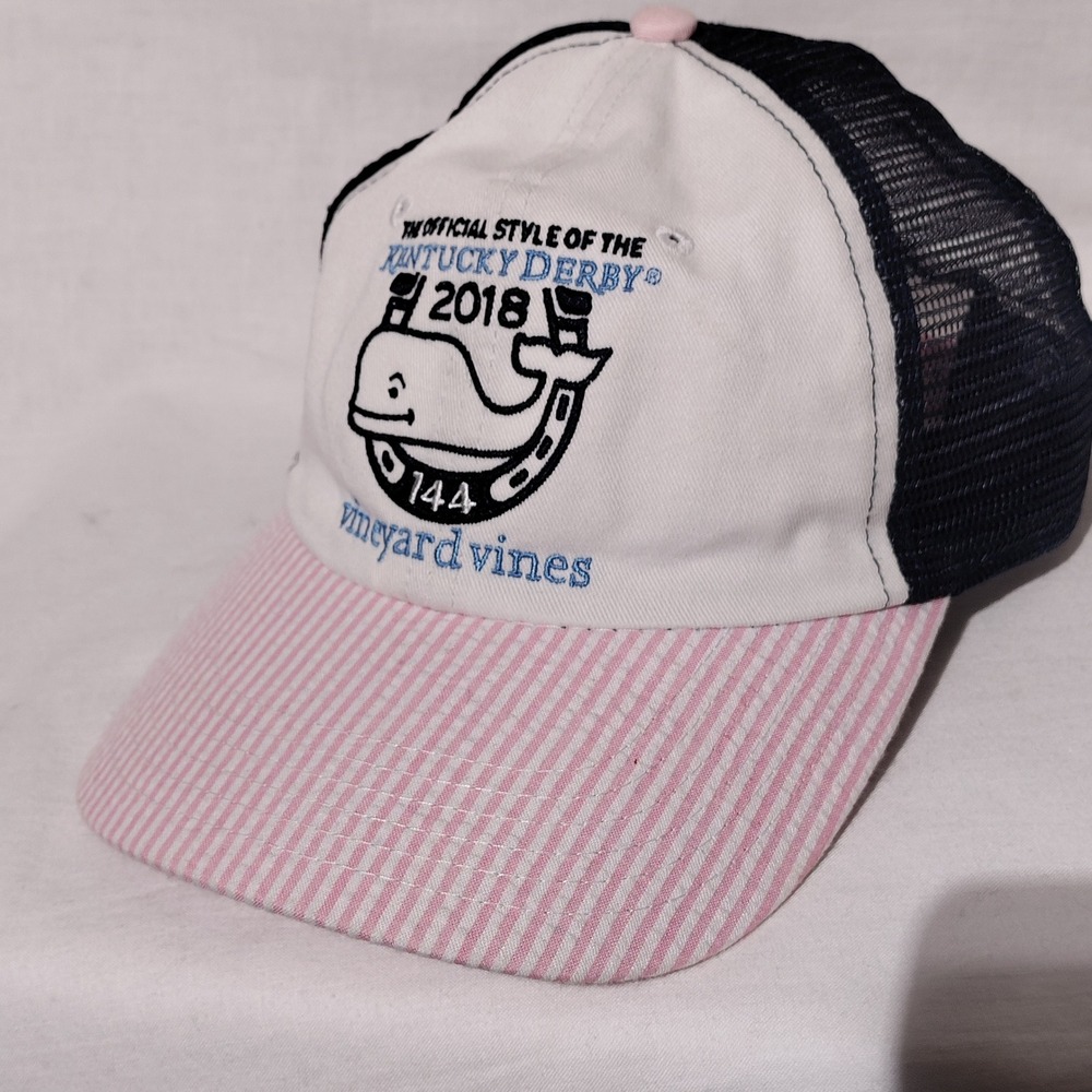 Vineyard Vines 2018 Kentucky Derby 144th Trucker Hat Pink Navy Mesh